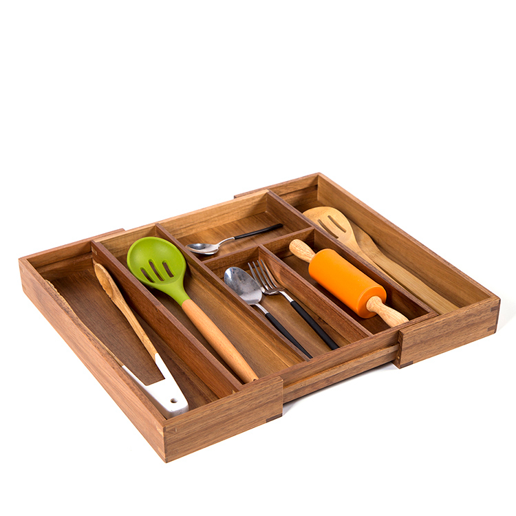 ACACIA WOOD EXPANDABLE KNIFE&amp;CUTLERY TRAY