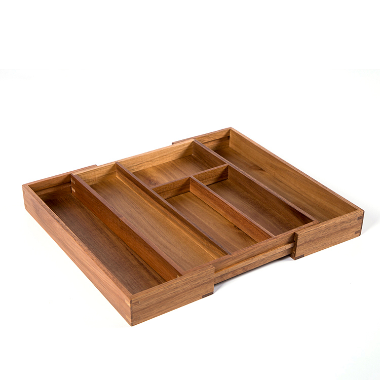 ACACIA WOOD EXPANDABLE KNIFE&amp;CUTLERY TRAY
