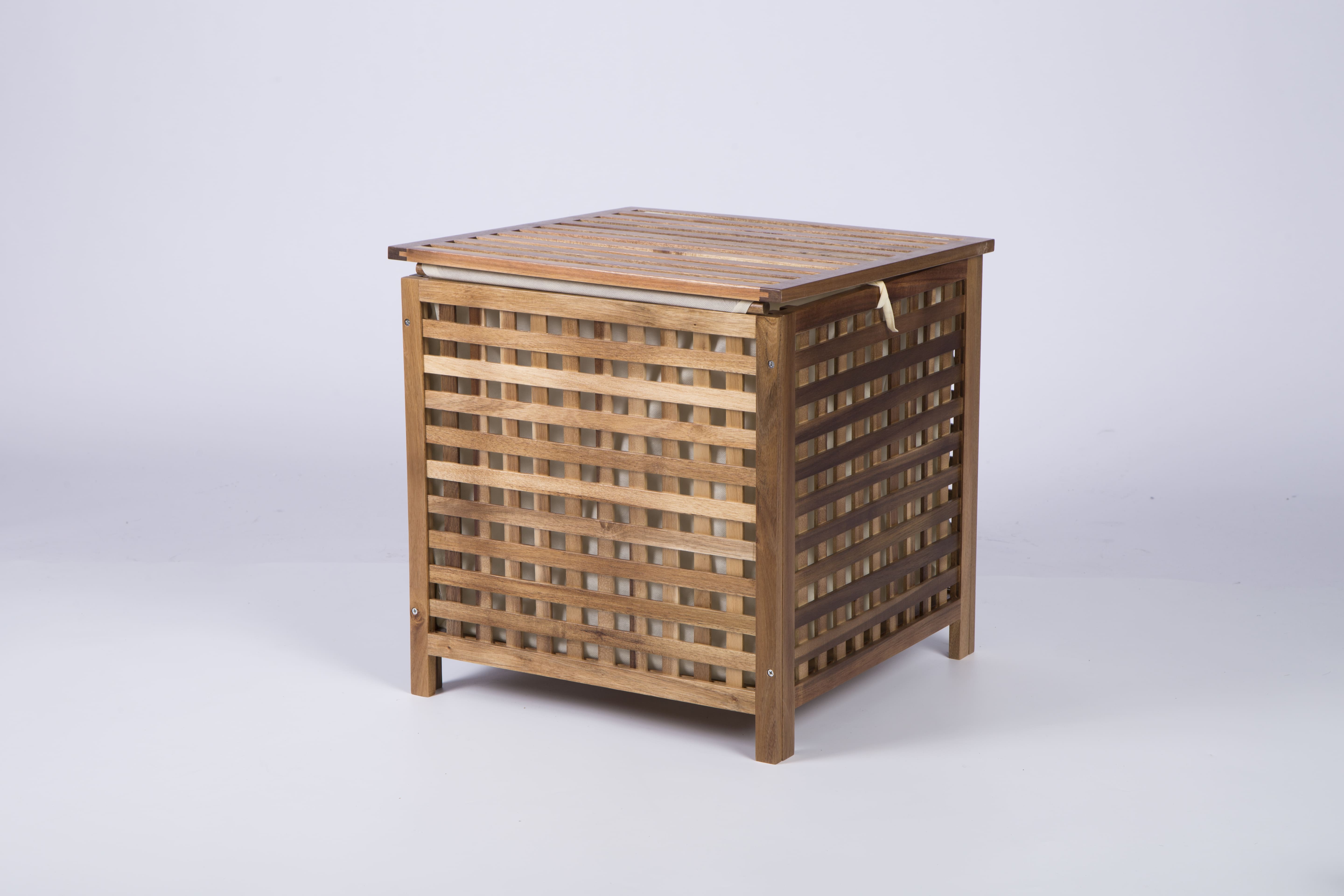 ACACIA WOOD LAUNDRY BASKET