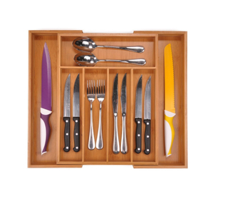BAMBOO EXPANDABLE CUTLERY TRAY