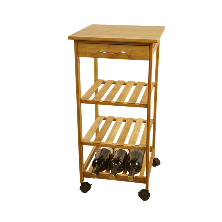 Custom-Serving-Cart-Bamboo-Kitchen-Trolley-with
