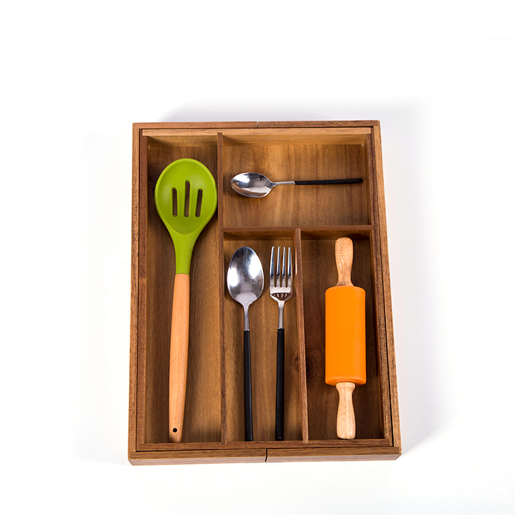 ACACIA WOOD EXPANDABLE KNIFE&amp;CUTLERY TRAY