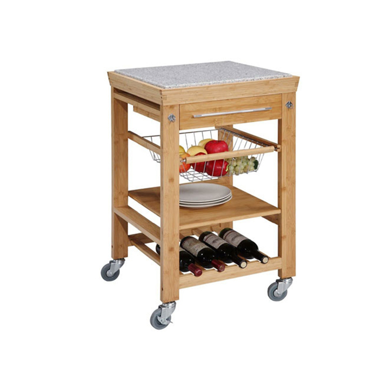 Marble-Desktop-Storage-Utility-Bamboo-Kitchen-Cart