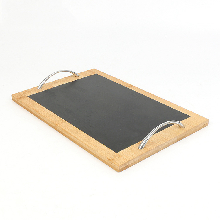 BAMBOO SERVING TRAY WITH CHALKBOARD