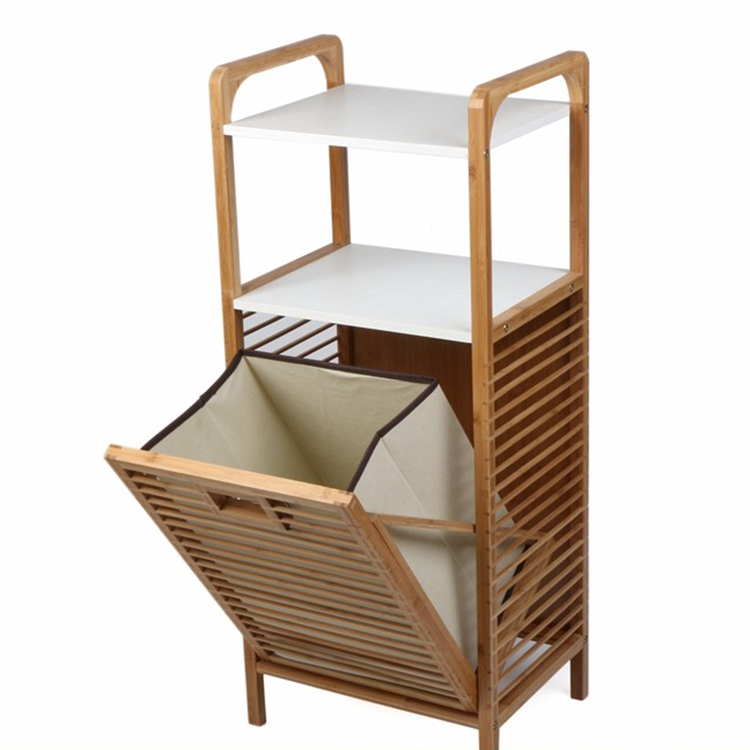 Versatile-Bamboo-And-Fabric-Folding-Laundry-Basket