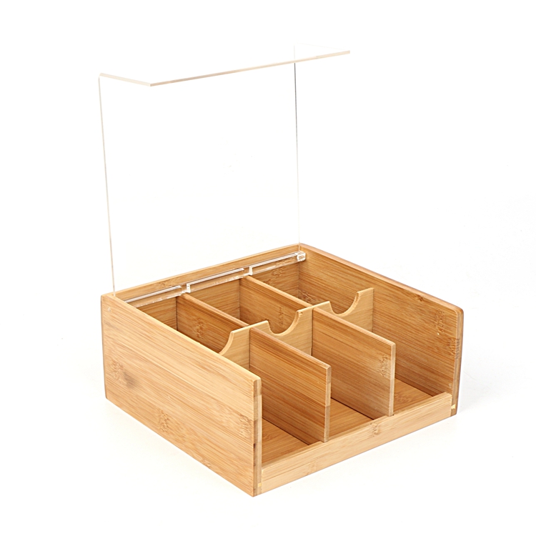 BAMBOO TEA BOX WITH ACRYLIC COVER